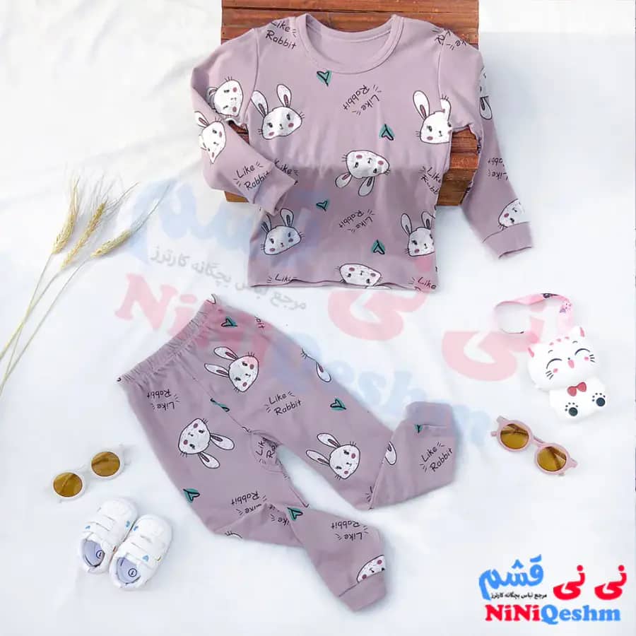 بلوز شلوار راحتی تو خونه ای آستین بلند بچه گانه