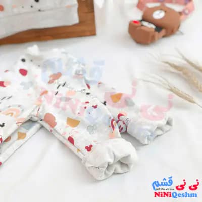 بلوز آستین بلند بچه گانه طرح مینی موس رنگ طوسی