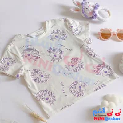 تیشرت دخترانه استین کوتاه کد 21194
