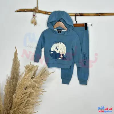 هودی شلوار آبی نفتی جذاب بچه گانه 2 تا 6 سال
