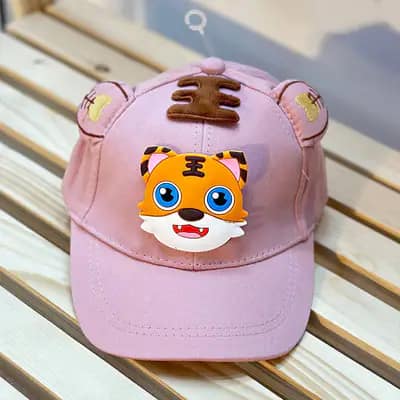 کلاه نقاب دار بچه گانه طرح ببر رنگ زرد صورتی