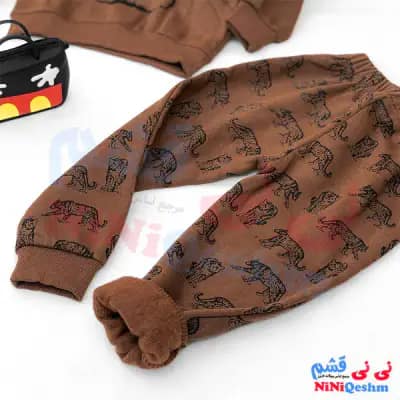 شلوار تو کرک رنگ قهوه ای بچه گانه