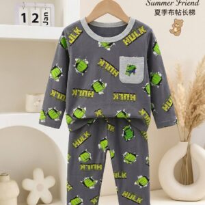 ست بلوز و شلوار پسرانه طرح مشت هالک HULK کد 22106